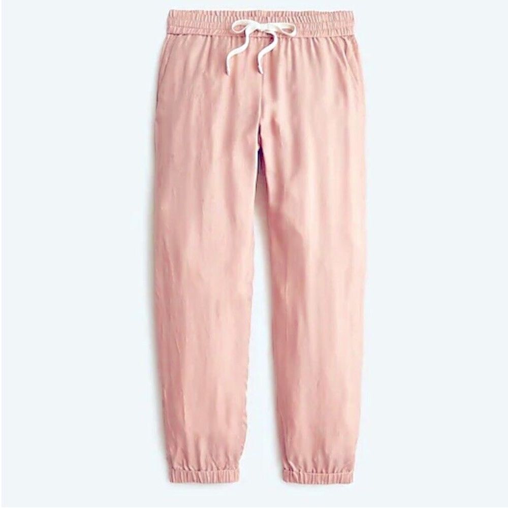 J. Crew Eco Cupro Jogger Pant, Warm Taupe Pink, Sz. 10